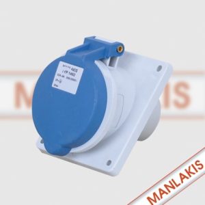 M1492 TOMACORRIENTE INDUSTRIAL EMPOTRADO 2P 32A + T IP44 MANLAKIS