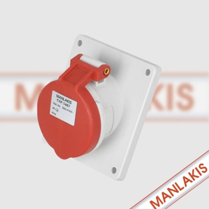 M1467 TOMACORRIENTE INDUSTRIAL EMPOTRADO 3P 16A +T 380/415V IP44 MANLAKIS