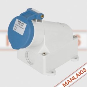 M101 TOMACORRIENTE INDUSTRIAL ADOSADO 2P 16A+T 220V IP44 MANLAKIS