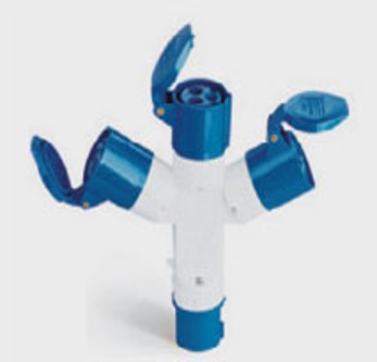 SOCKET MULTIPLE 220-250VAC 2P 16A 6H IP44 MANLAKIS