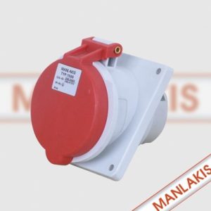 M1496 TOMACORRIENTE INDUSTRIAL EMPOTRADO 3P 32A + T 380/415V IP44 MANLAKIS