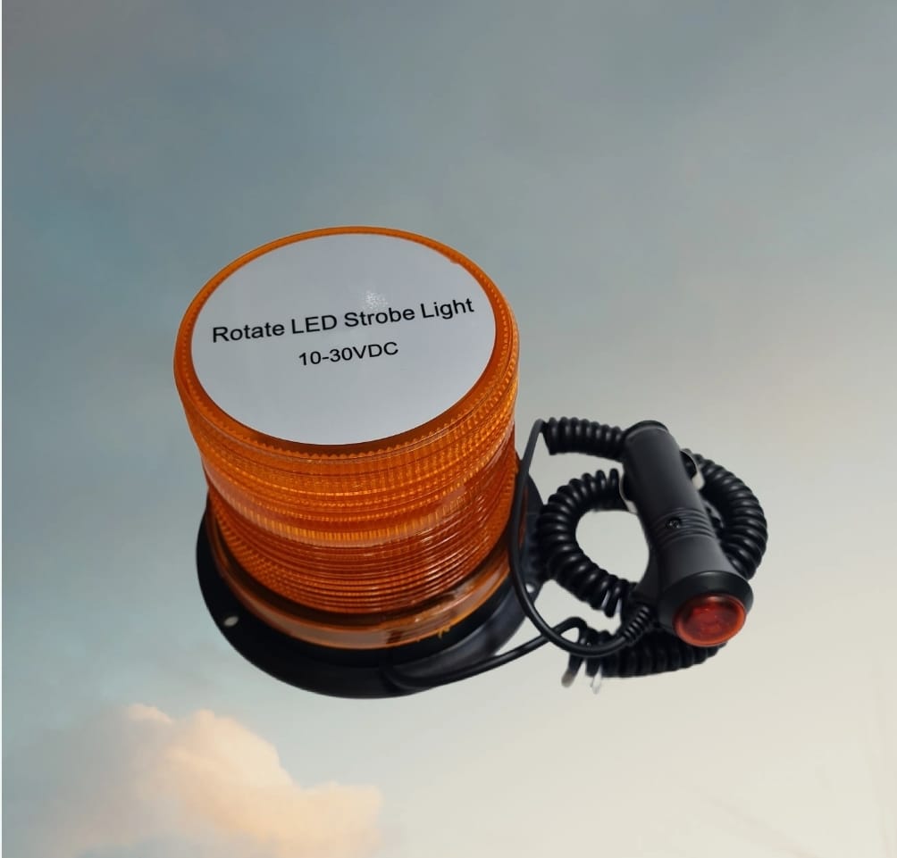 48-Y CIRCULINA ESTROBOCOPICA Y ROTATIVO LED BASE IMANTADO 10-30VDC AMBAR MAXYM