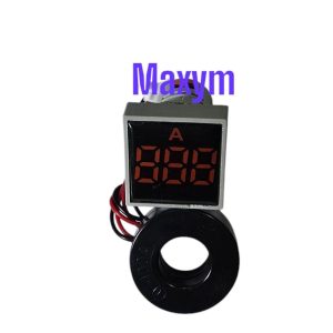 AD101-22AMS/R PILOTO INDICADOR DE AMPERAJE C/BOBINA 100A 22MM CUADRADO ROJO MAXYM