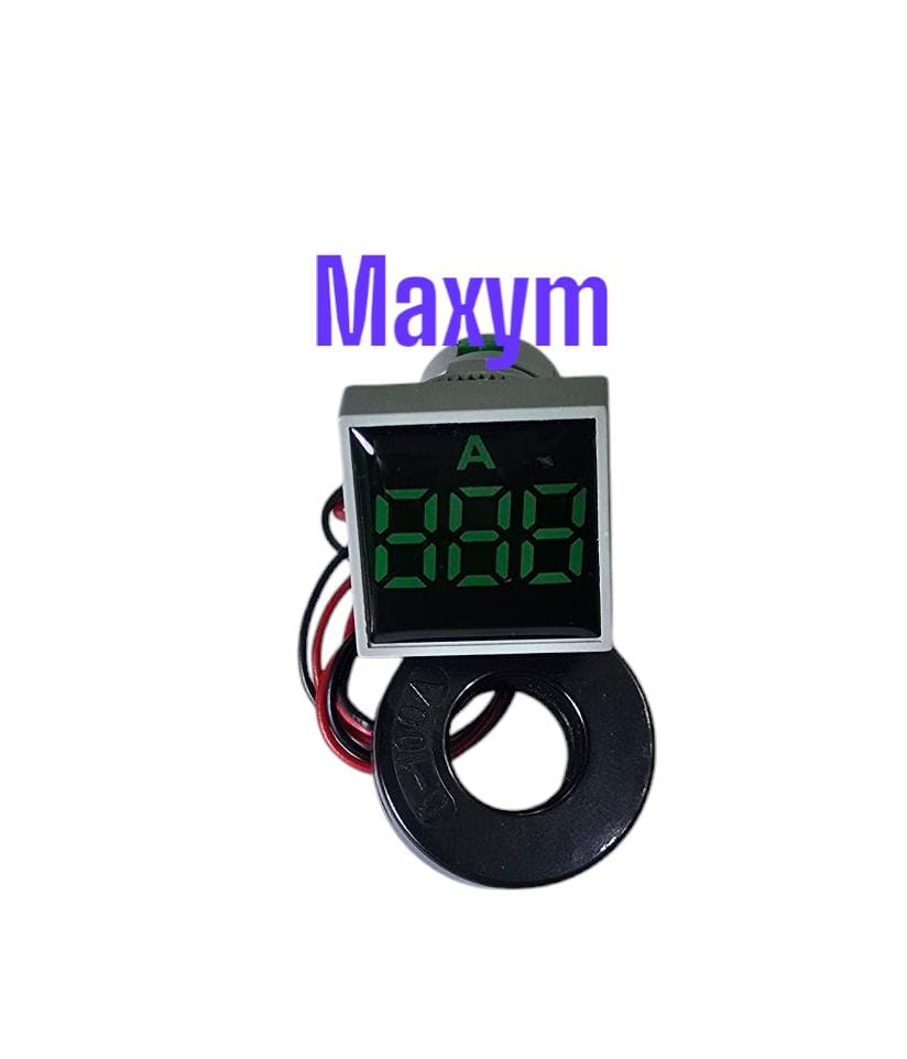 AD101-22AMS/G PILOTO INDICADOR DE AMPERAJE C/BOBINA 100A 22MM CUADRADO VERDE MAXYM