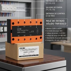 GSR1-3-40DA RELE ESTADO SOLIDO 40A 3-32VDC/24-480VAC 50/60HZ GEYA
