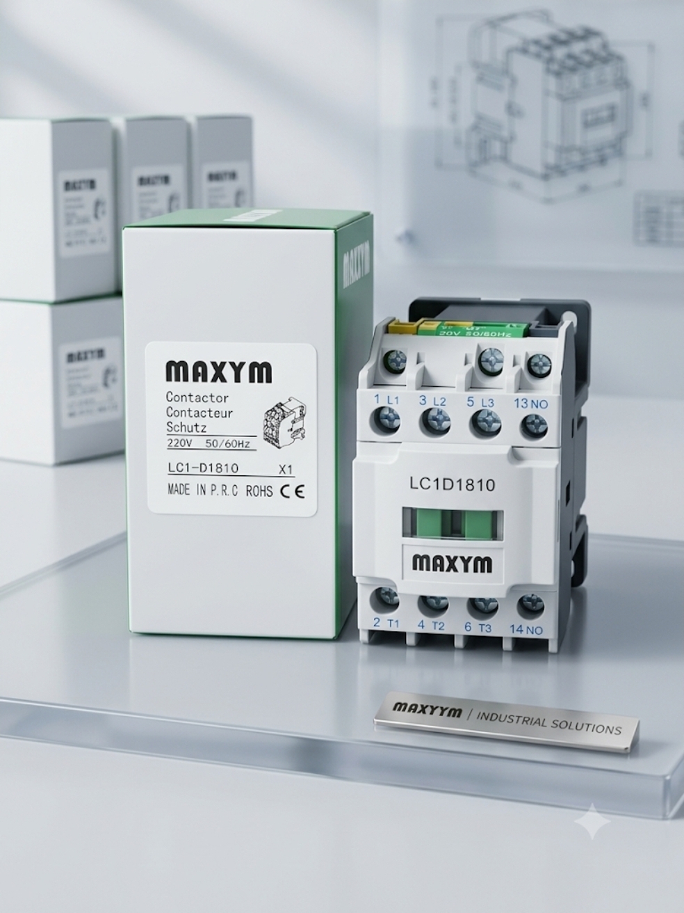 LC1D18 CONTACTOR 18A 1NO 230VAC 50/60HZ MAXYM