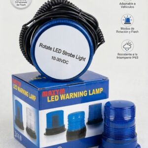 48-A CIRCULINA ESTROBOSCOPICA Y ROTATIVO LED BASE IMANTADA10-30VDC AZUL MAXYM