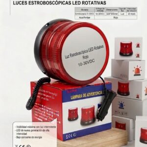 72-R CIRCULINA ESTROBOSCOPICA Y ROTATIVO LED BASE IMANTADA10-30VDC ROJO MAXYM