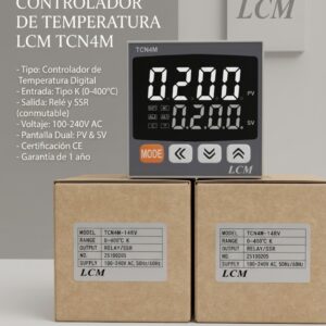 TCN4M-14RV CONTROLADOR DE TEMPERATURA 72X72MM 100-240VAC K/J/PT100 LCM