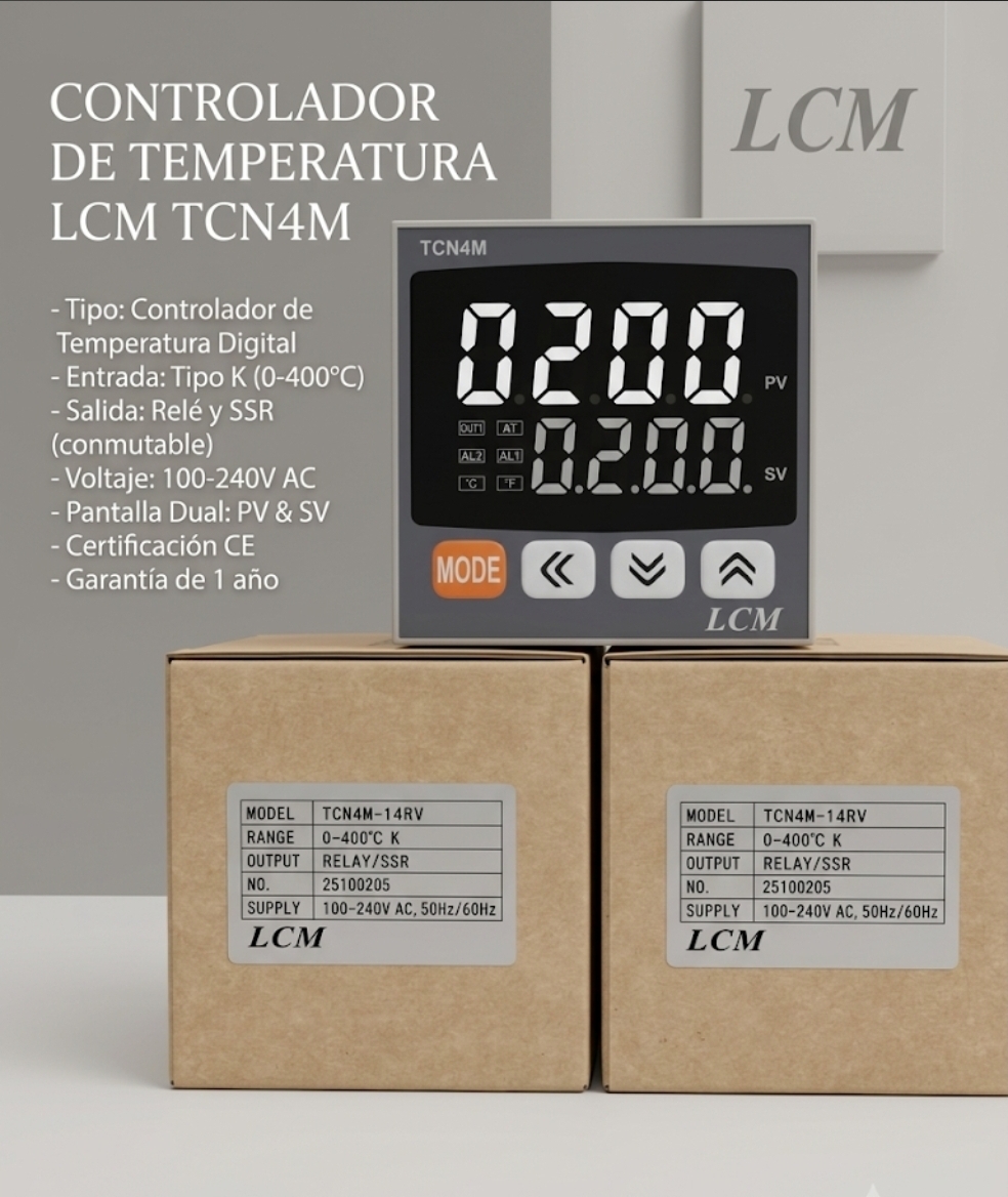 TCN4M-14RV CONTROLADOR DE TEMPERATURA 72X72MM 100-240VAC K/J/PT100 LCM