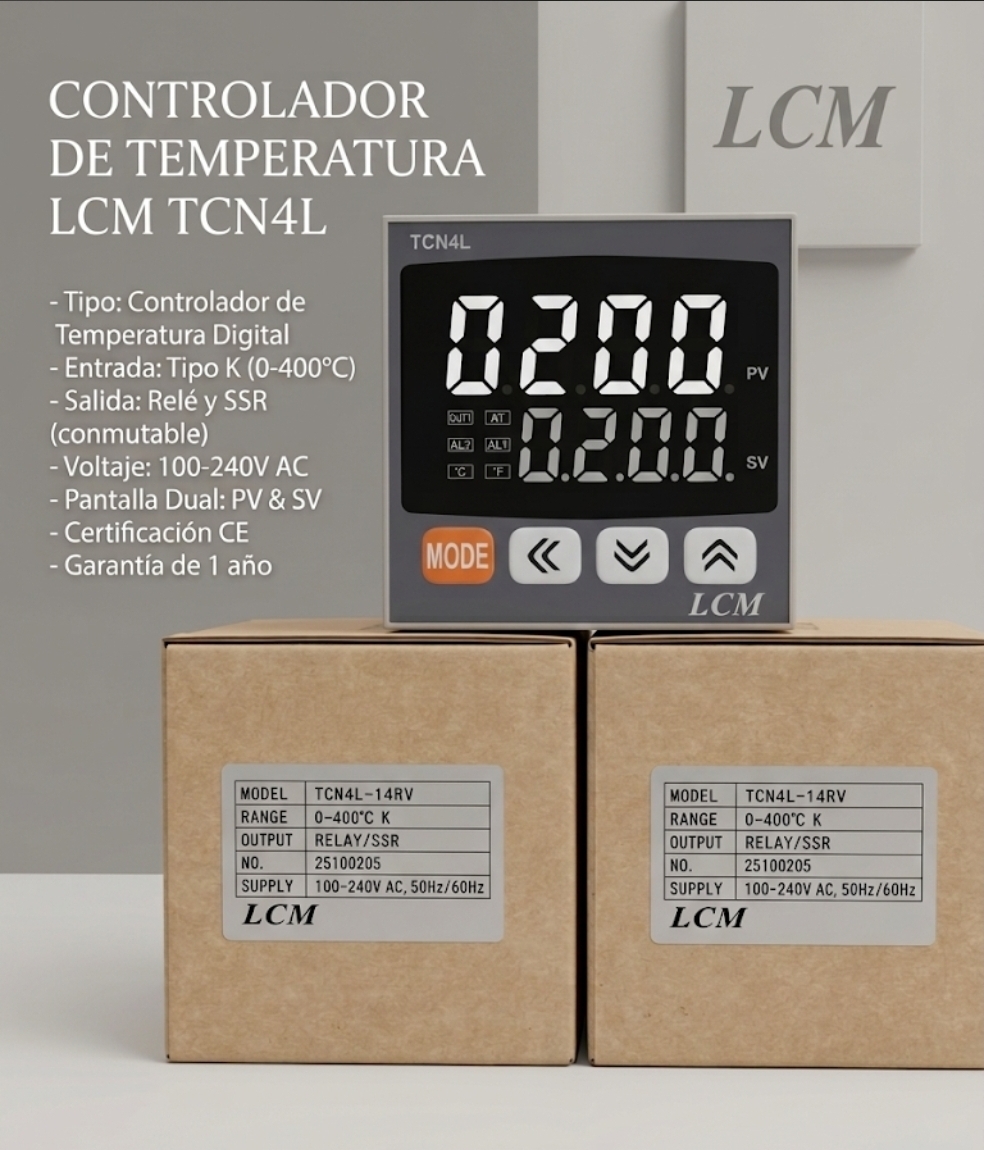 TCN4L-14RV CONTROLADOR DE TEMPERATURA 96X96MM 100-240VAC K/J/PT100 LCM