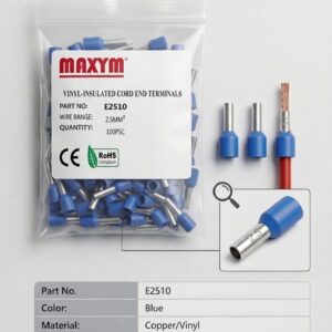 TERMINAL MANGUITO AZUL  E2508 14AWG  X100  MAXYM