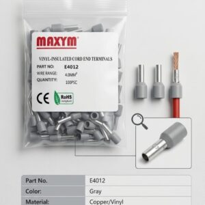 TERMINAL MANGUITO GRIS    E4010  12AWG  X100 MAXYM