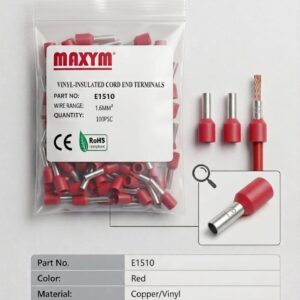 TERMINAL MANGUITO ROJO    E1508  16AWG  X100 MAXYM