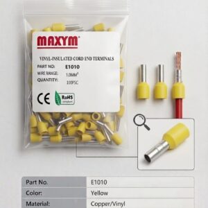 TERMINAL MANGUITO AMARILLO    E1008  18AWG X100 MAXYM