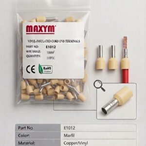 TERMINAL MANGUITO MARFIL    E10-12  8AWG X100 MAXYM