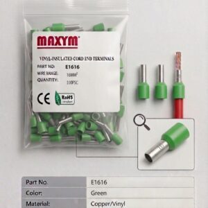 TERMINAL MANGUITO VERDE   E16-18  6AWG  X100 MAXYM