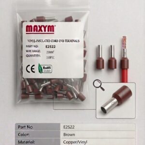 TERMINAL MANGUITO MARRON   E25-22  4AWG  X100 MAXYM