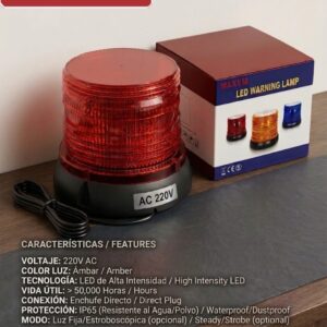 CIRCULINA STROBOSCOPICA LED 220VAC 72-R ROJO MAXYM