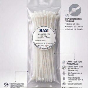 CINTILLO NYLON 150 X 3.6mm BLANCO MAXI