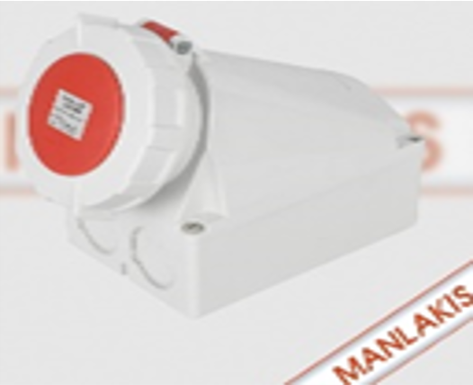 TOMACORRIENTE INDUSTRIAL ADOSADO 63A 3P+T 380/415VAC 132T MANLAKIS