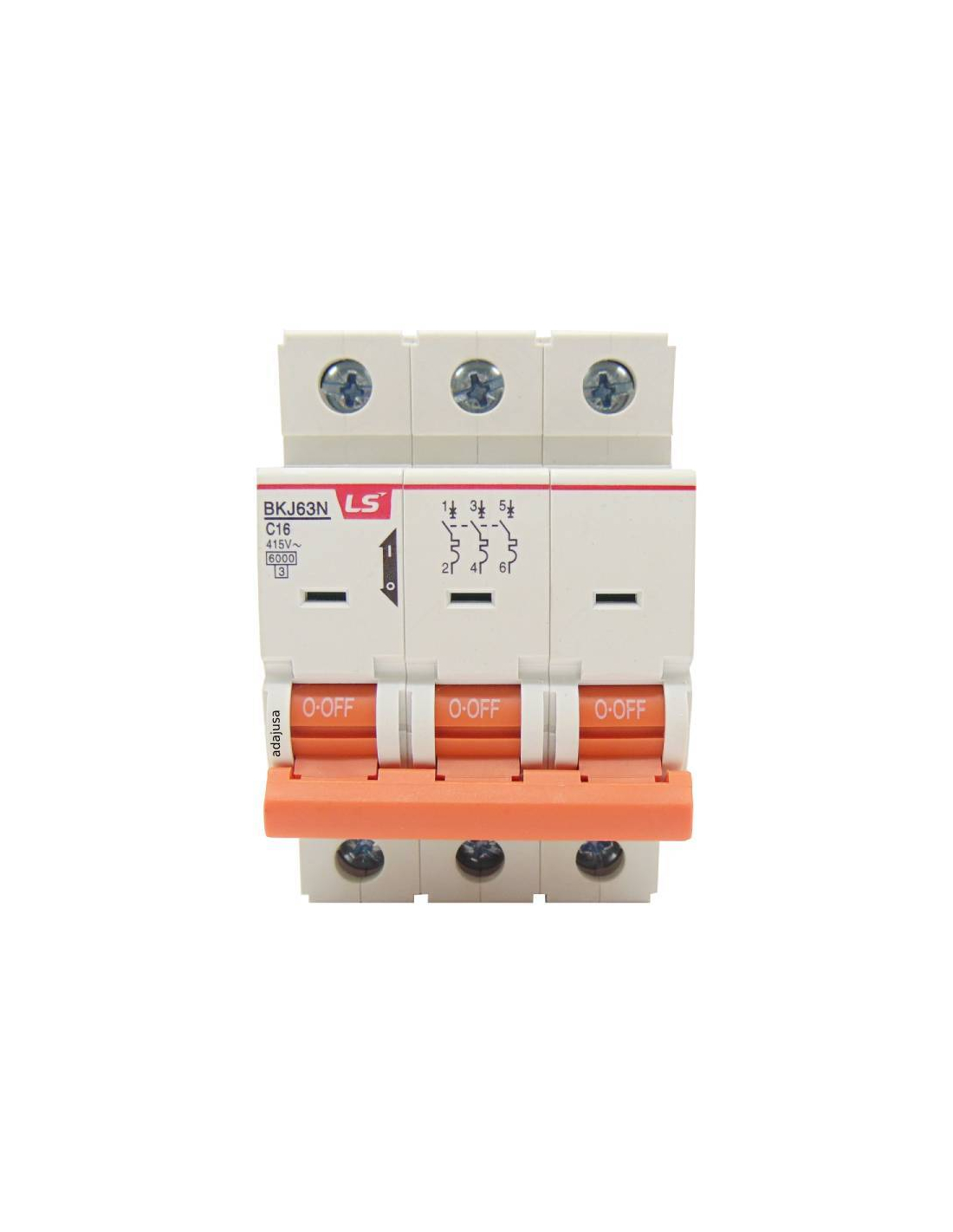 INTERRUPTOR TERMOMAGNETICO RIEL DIN BKJ 3X16 LS