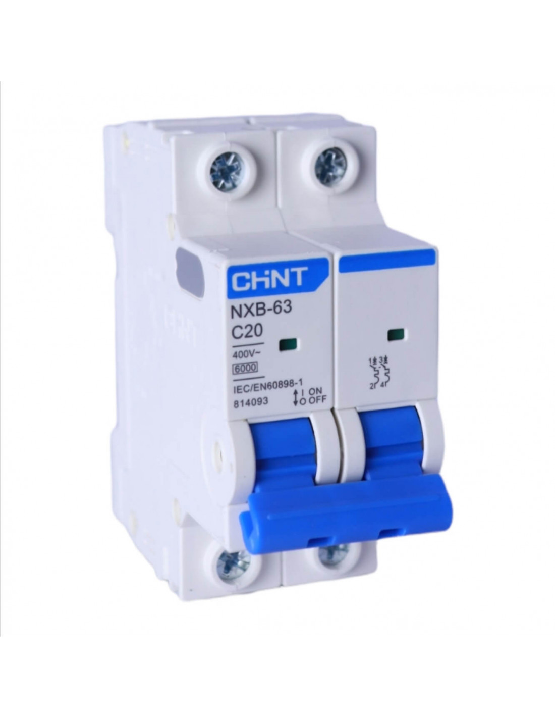 NXB-63 INTERRUPTOR TERMOMAGNETICO 2P 20A 6KA CHINT