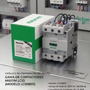 LC1D 8011 CONTACTOR TRIFASICO 80A 1NO 1NC 230VAC 50/60HZ MAXYM