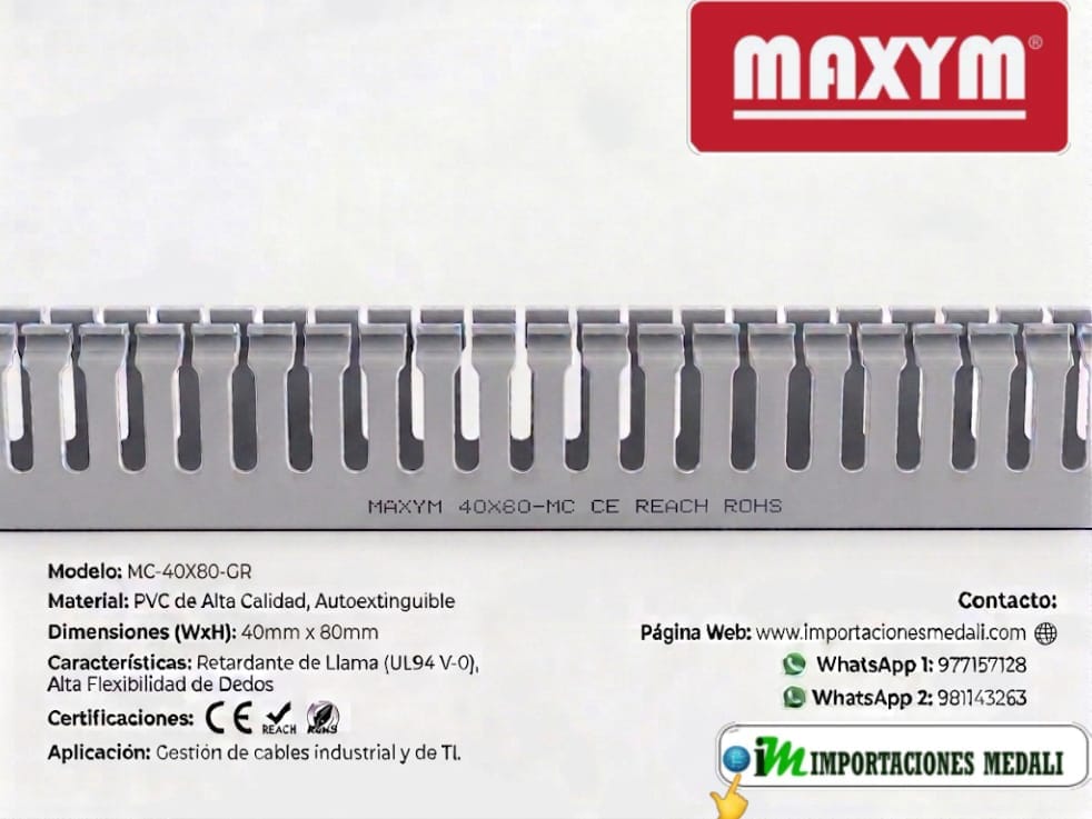 CANALETA RANURADA 40X80 X 2MT   MAXYM