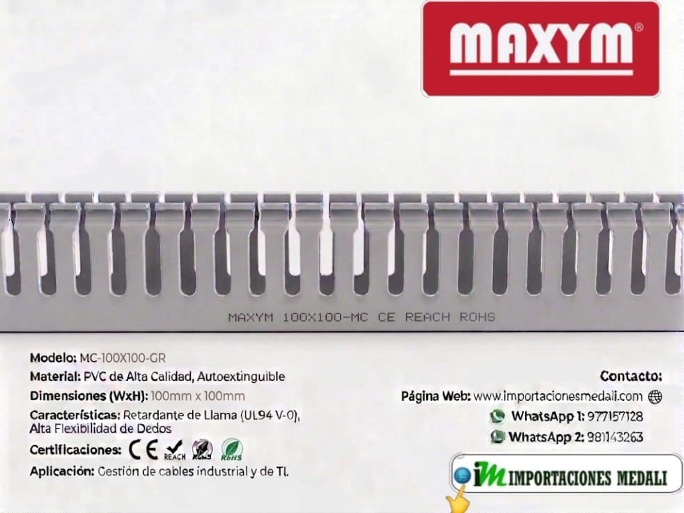 CANALETA RANURADA 100X100 X 2MT MAXYM