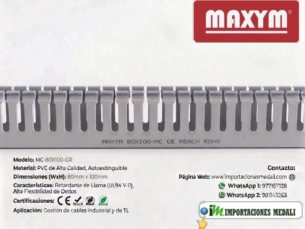CANALETA RANURADA 80X100 X 2MT MAXYM