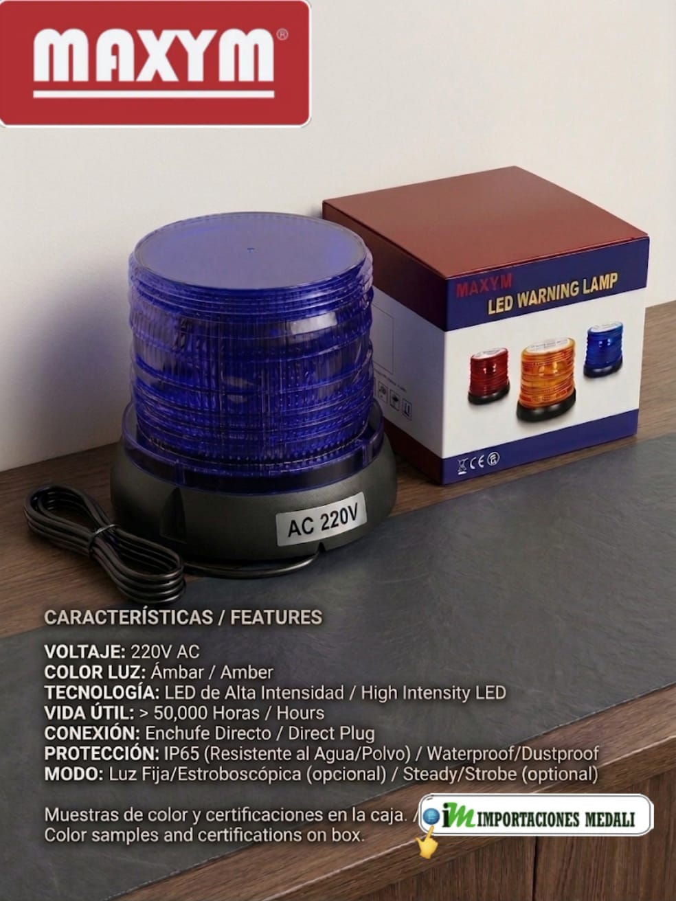 CIRCULINA  STROBOSCOPICA DE 72 LED 220VAC AZUL   MAXYM
